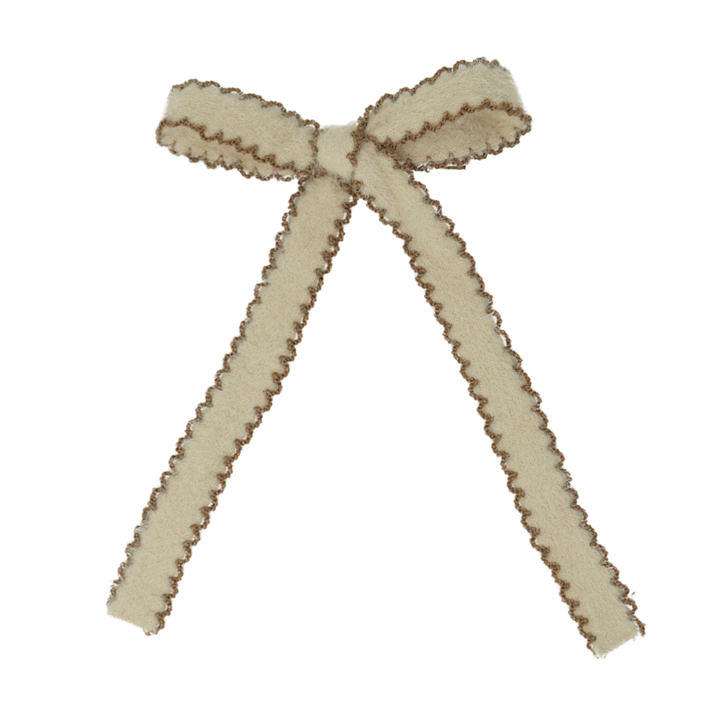 clip bow scalloped mohair