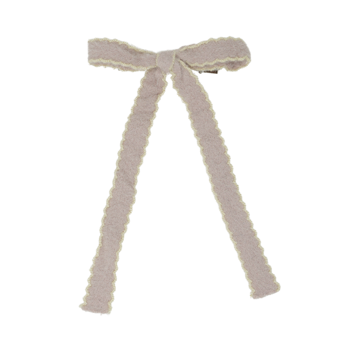 clip bow scalloped mohair