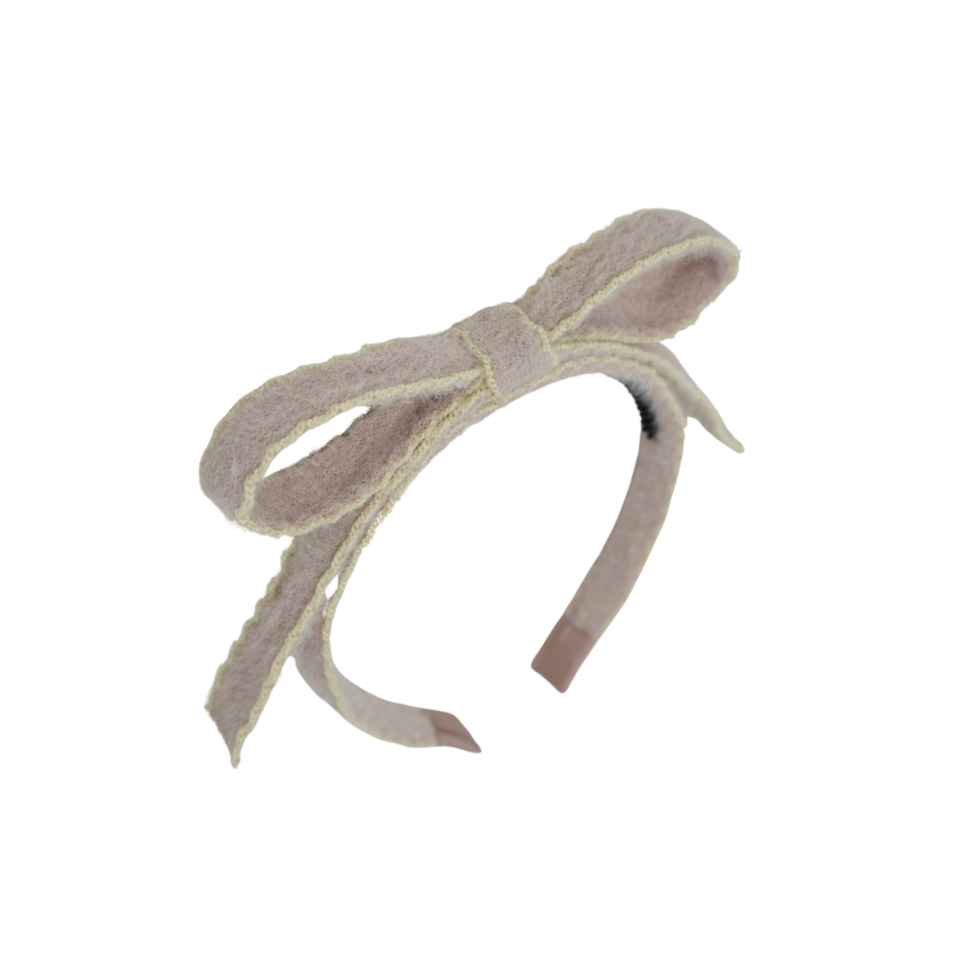 headband luxe bow scalloped mohair
