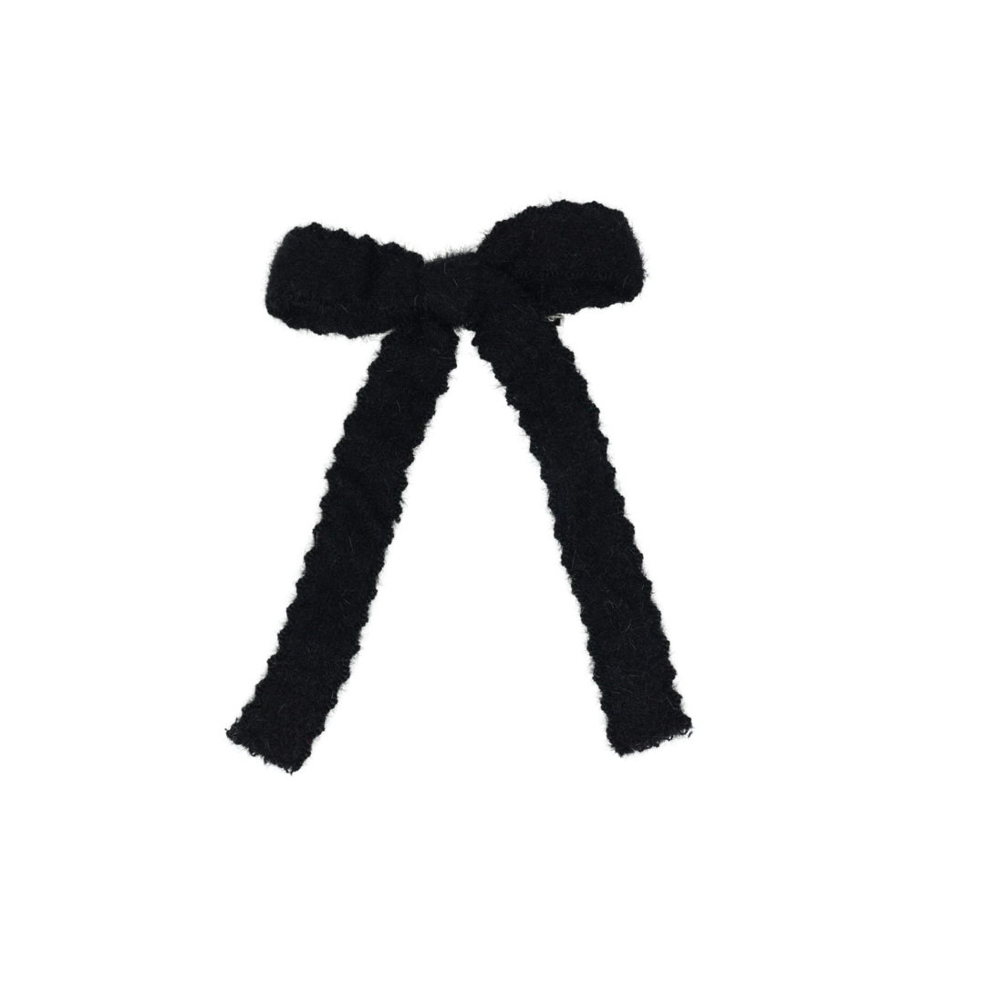 clip bow scalloped mohair