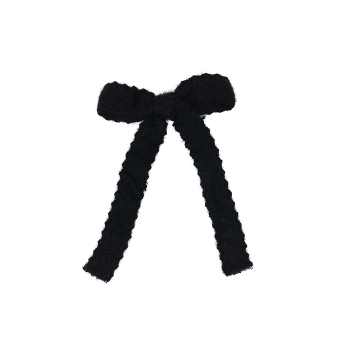 clip bow scalloped mohair