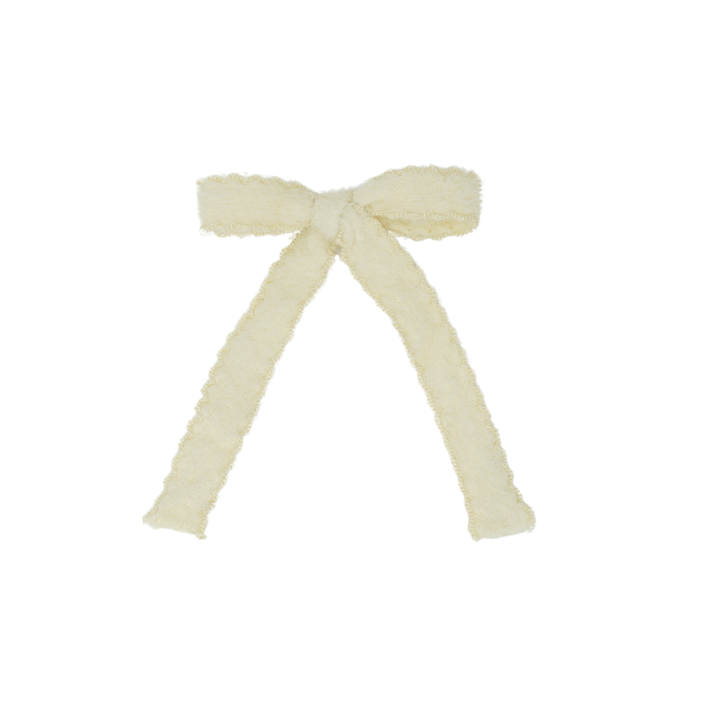 clip bow scalloped mohair