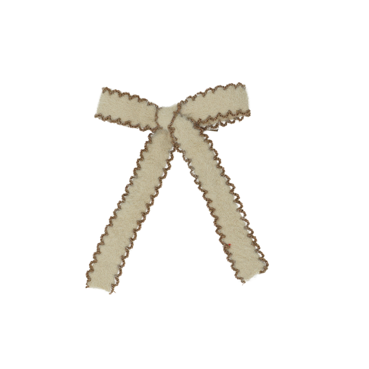 clip bow scalloped mohair