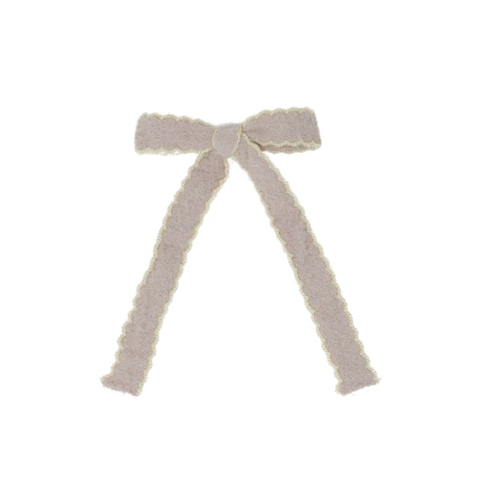 clip bow scalloped mohair