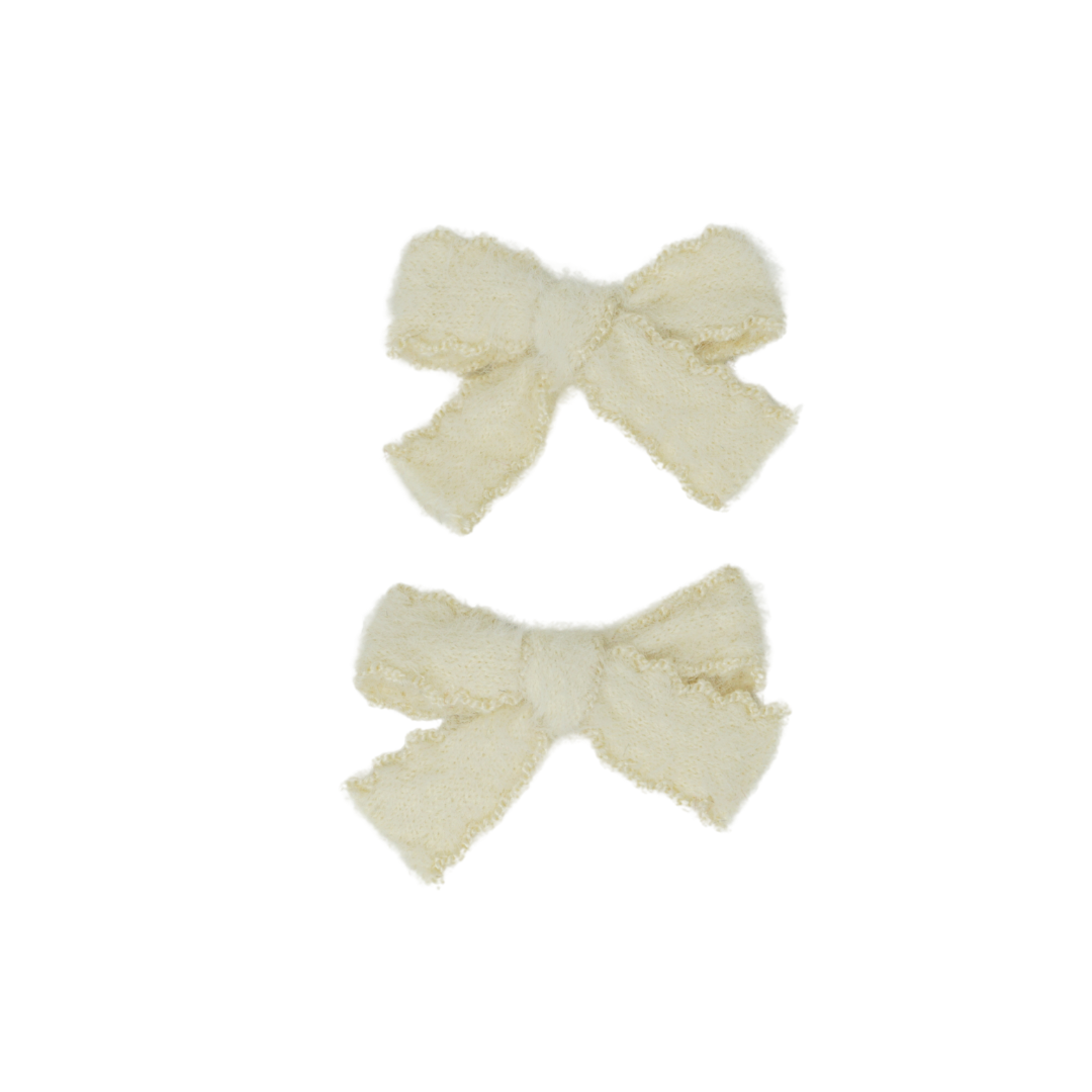 clip bow scalloped mohair set