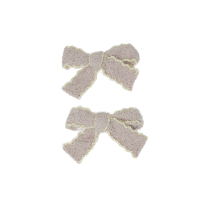 clip bow scalloped mohair set