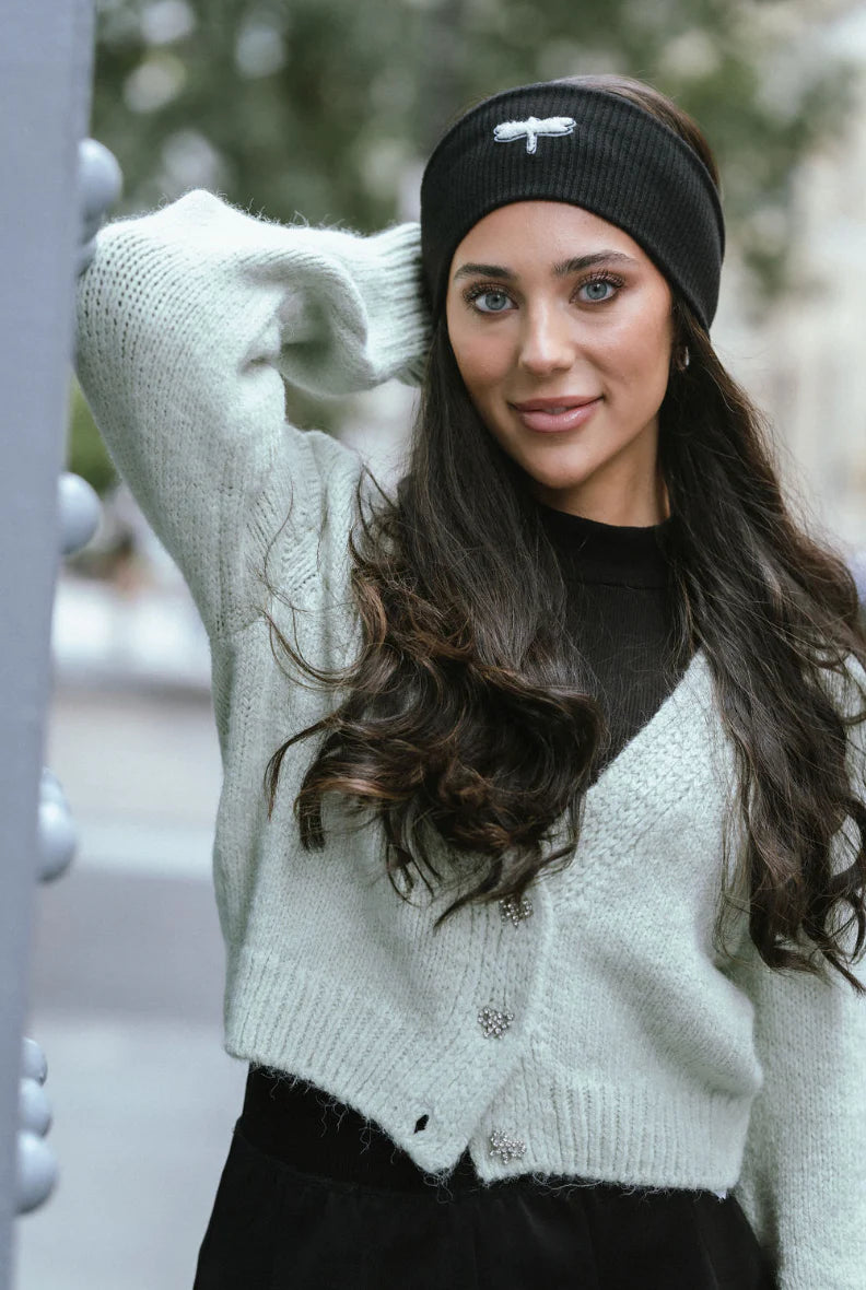 headwrap embossed sherpa dragonfly