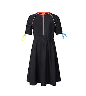 swimdress neon trim long sleeve