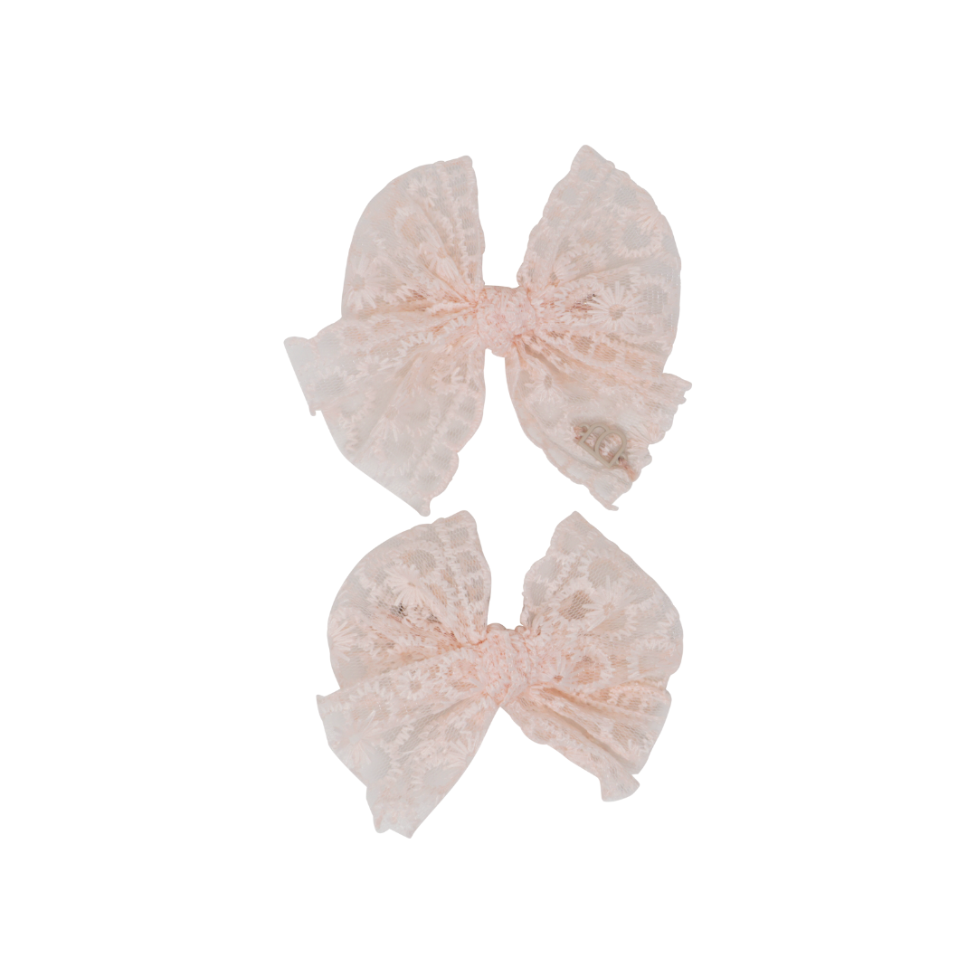 clip sheer floral cut ribbon bow set
