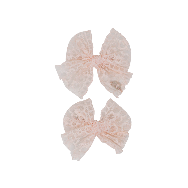 clip sheer floral cut ribbon bow set