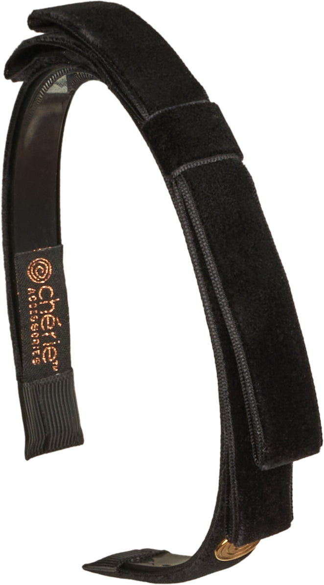 headband velvet with satin center bow