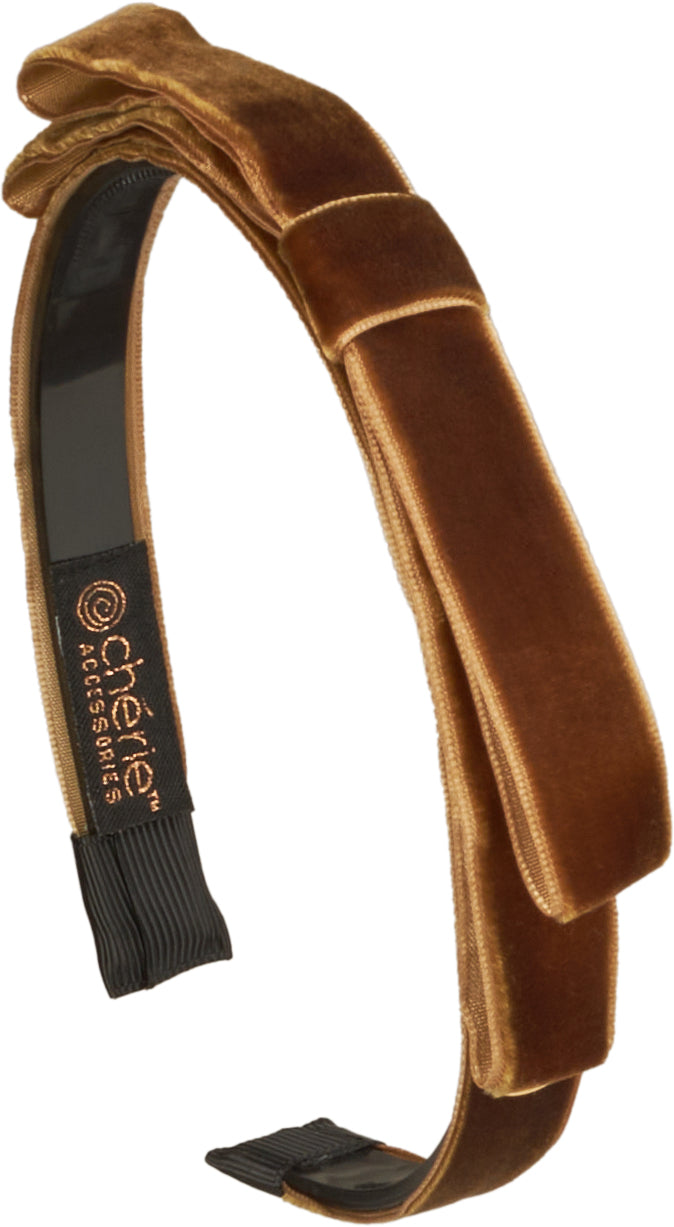 headband velvet with satin center bow