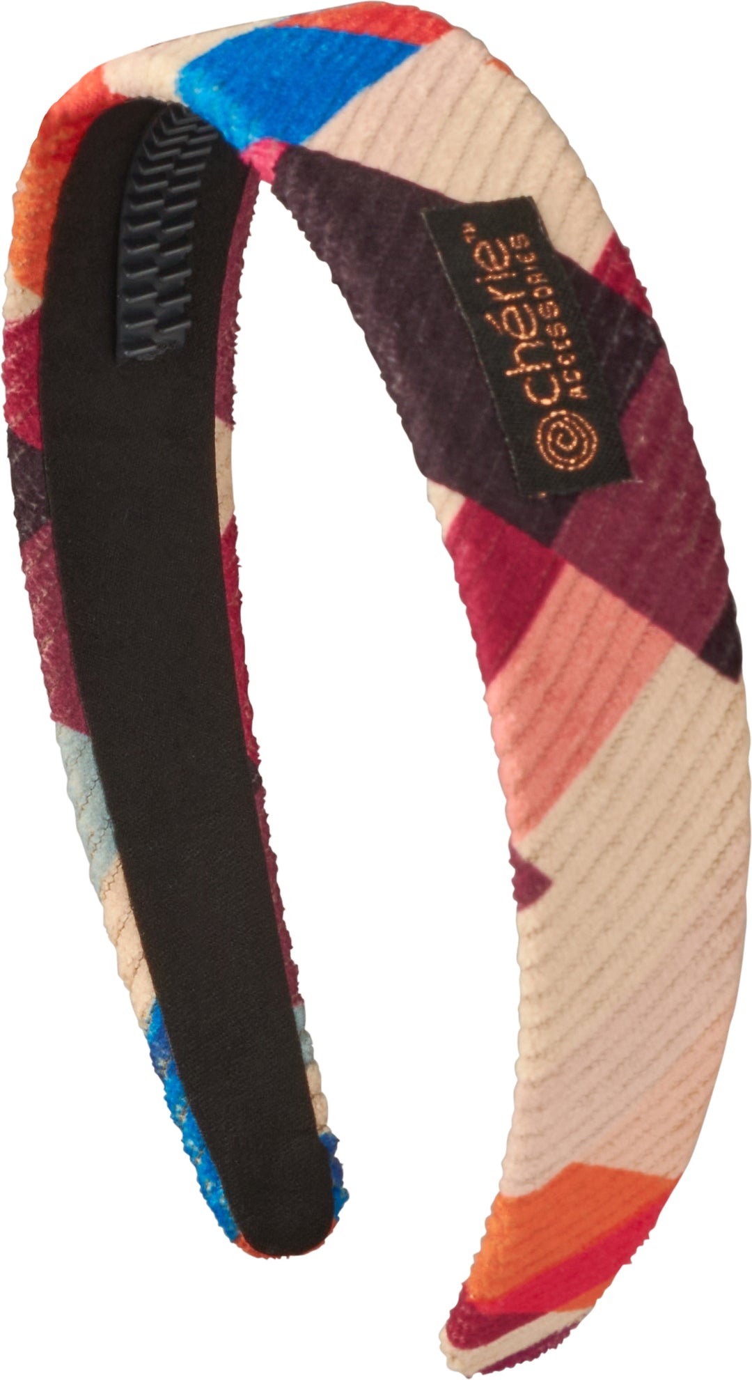 headband hard geometric corduroy wide