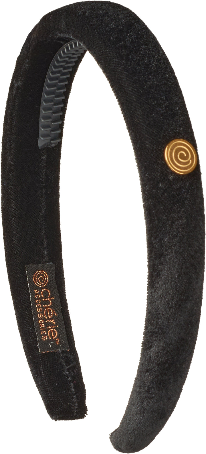 headband hard velvet logo puffy narrow