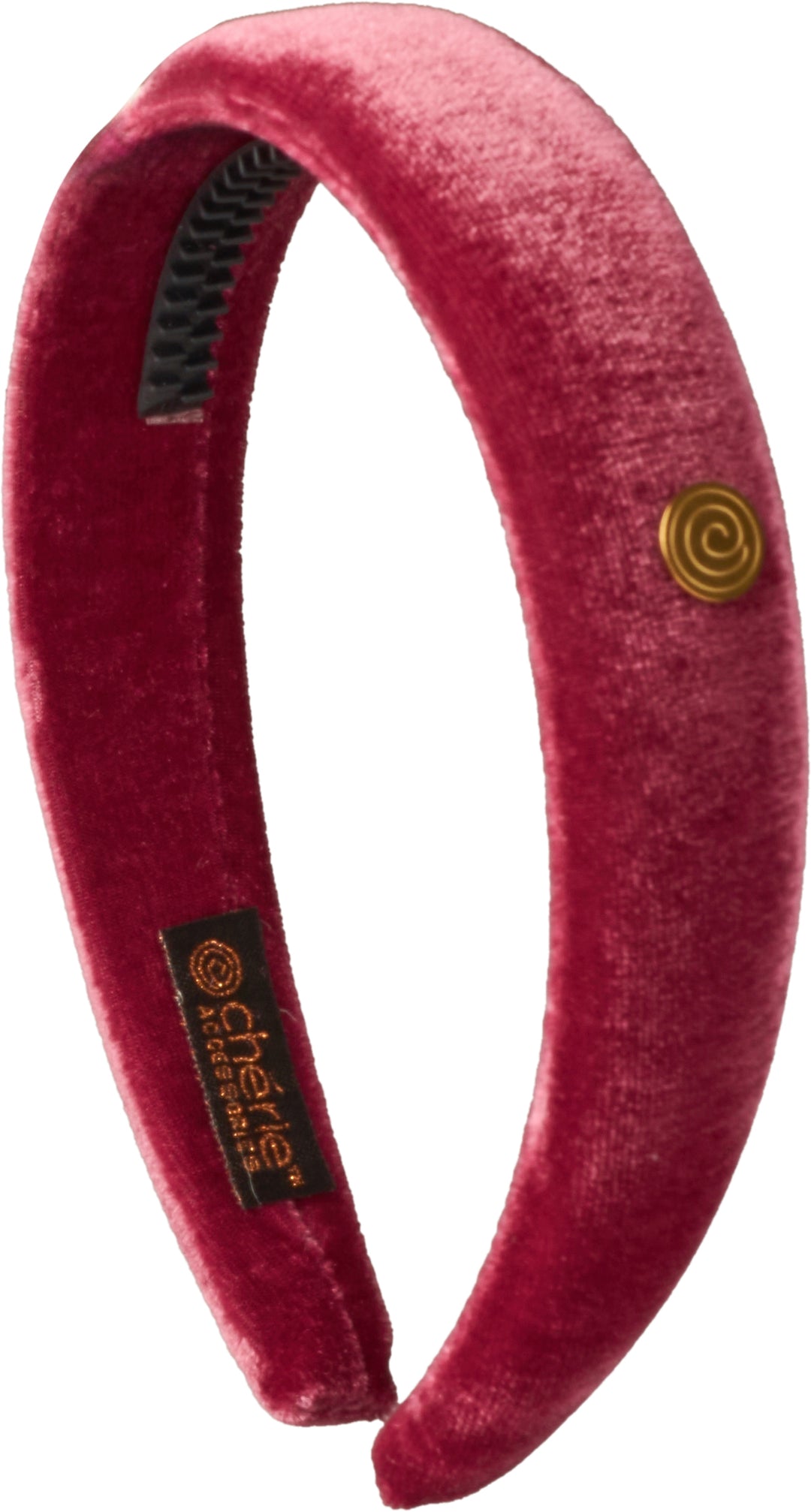 headband hard velvet logo puffy wide