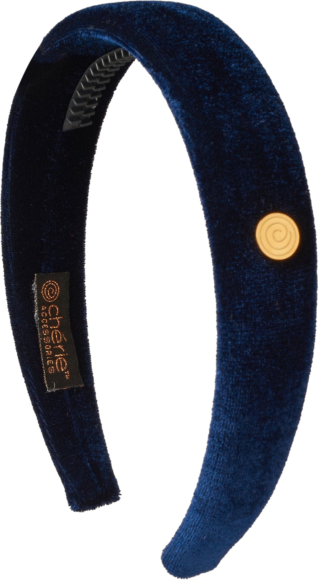 headband hard velvet logo puffy wide