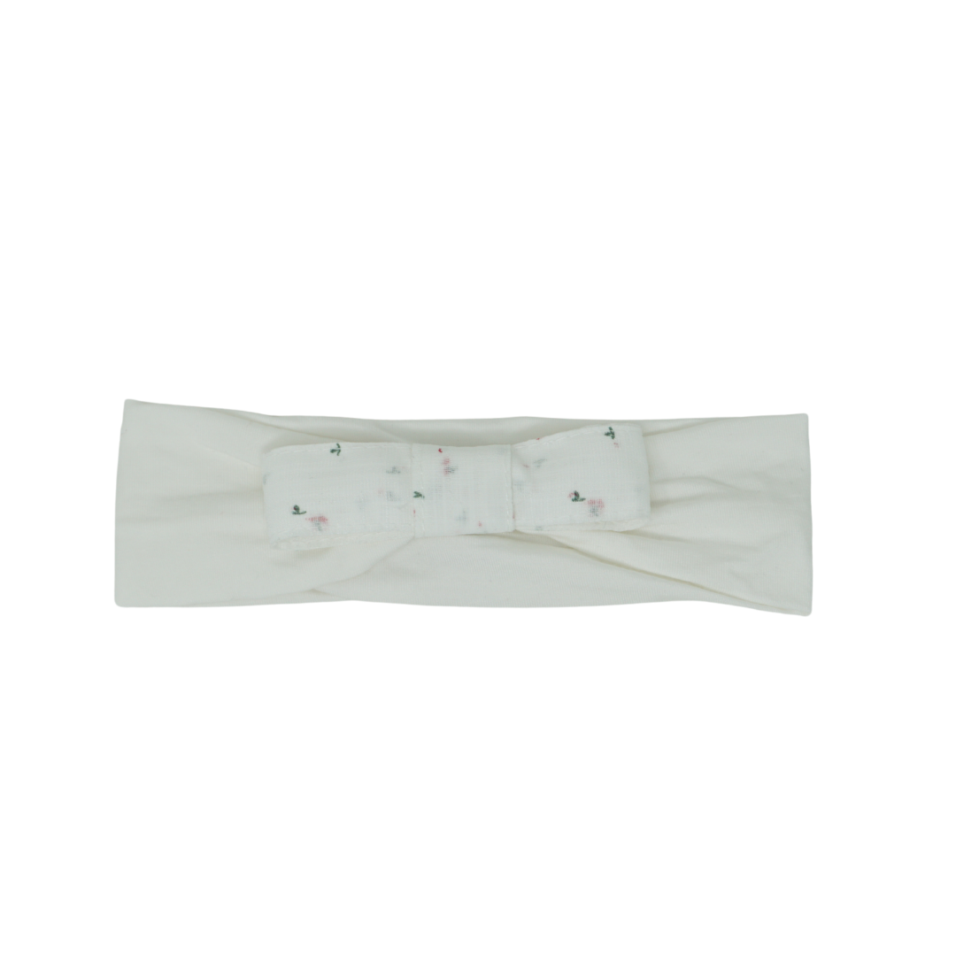 baby band tiny floral linen modal bows