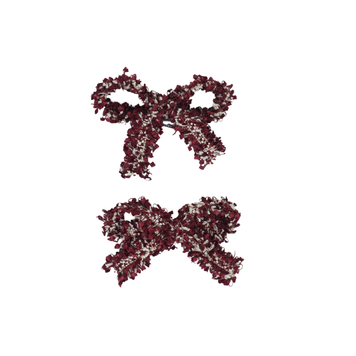 clip bow tweed set