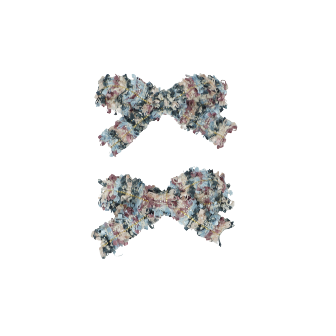 clip bow tweed set