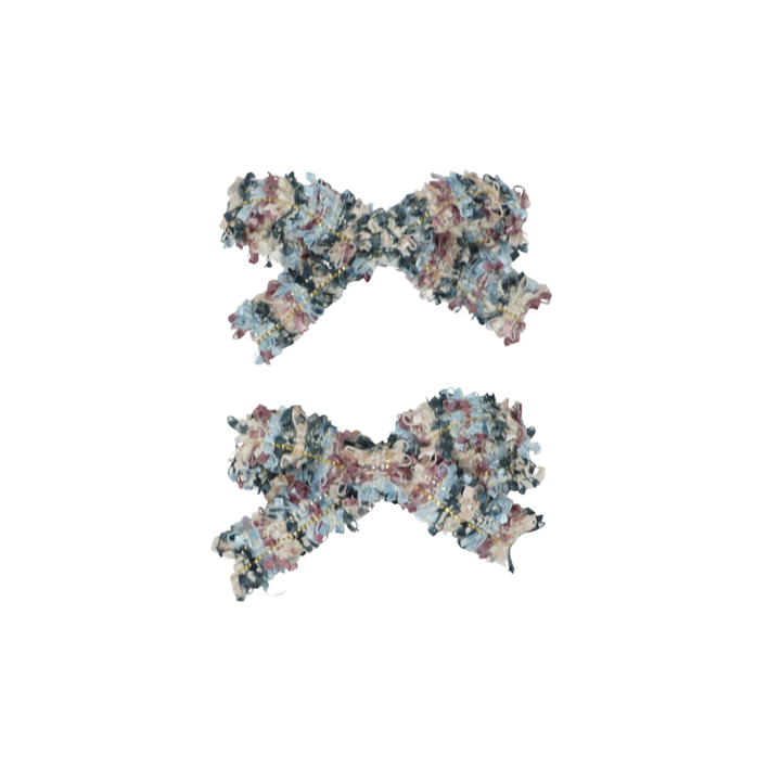 clip bow tweed set