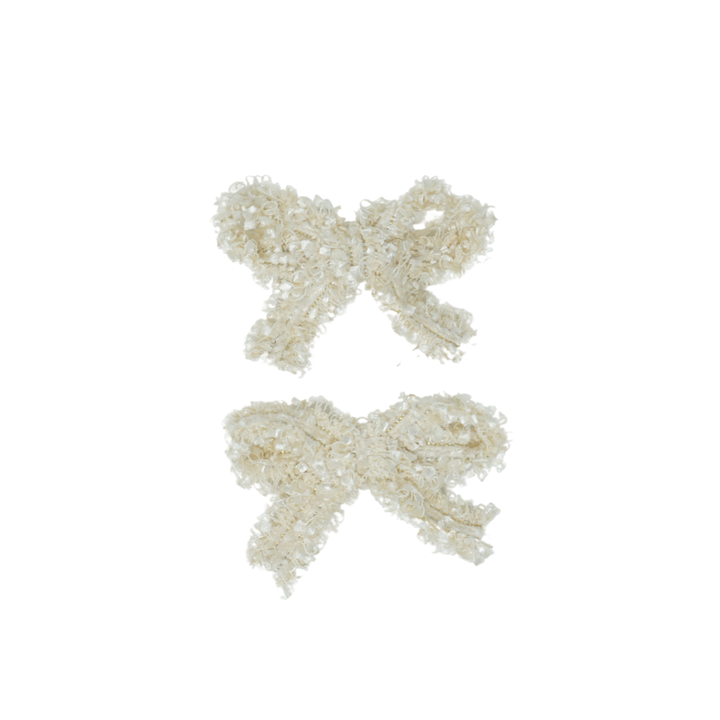 clip bow tweed set