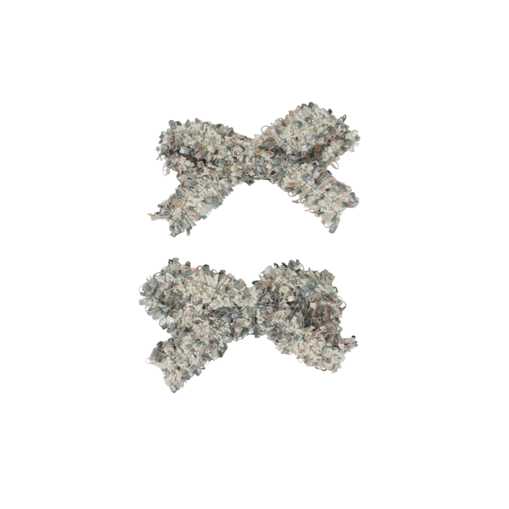clip bow tweed set