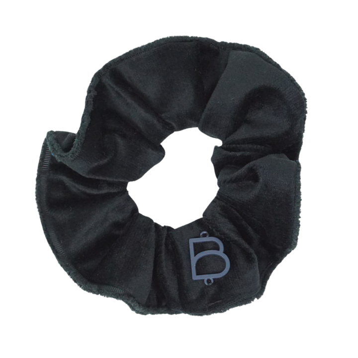 pony scrunchie velvet with frayed edge