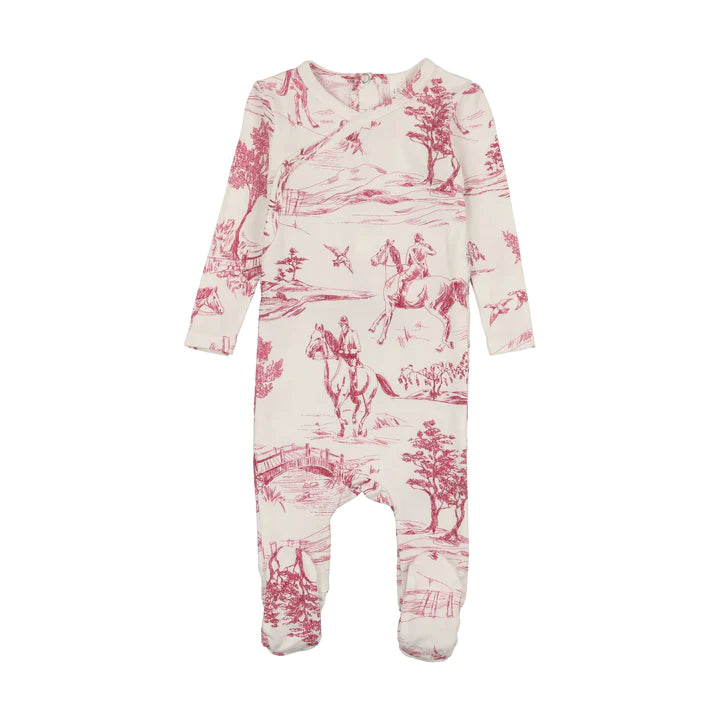 layette pajamas toile print