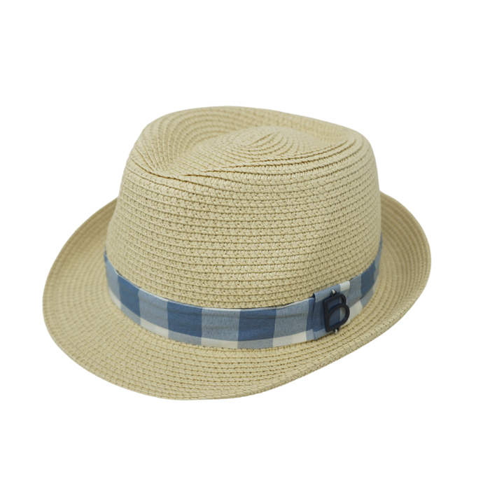 fedora weave with plaid detail