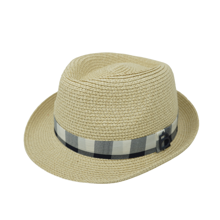 fedora weave with plaid detail