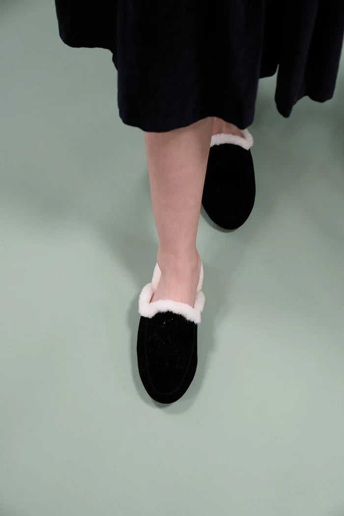 slipper fur lined velvet