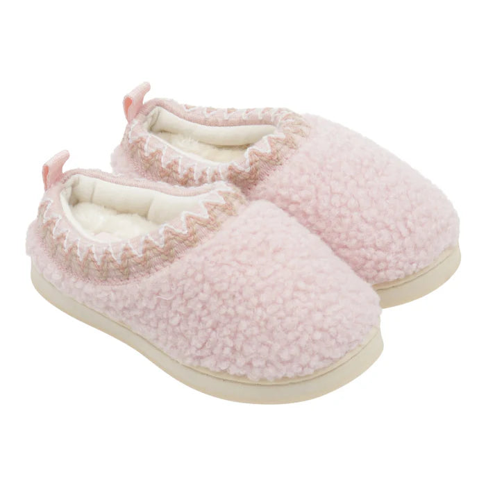 slipper shearling embroidered trim