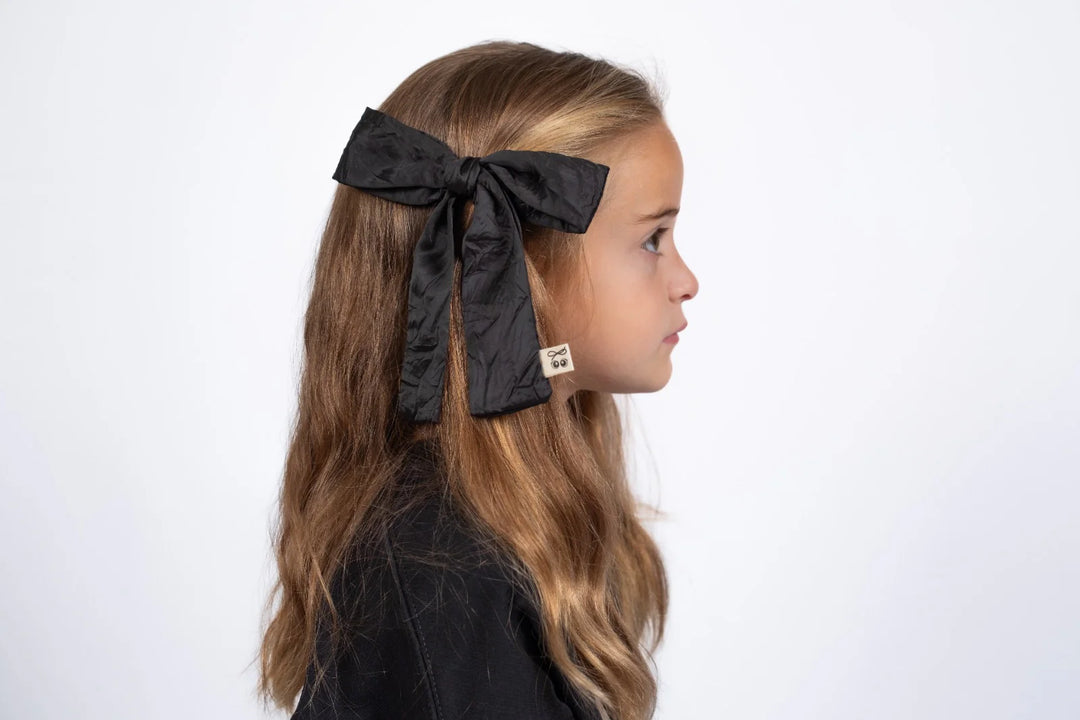 clip crushed satin bow