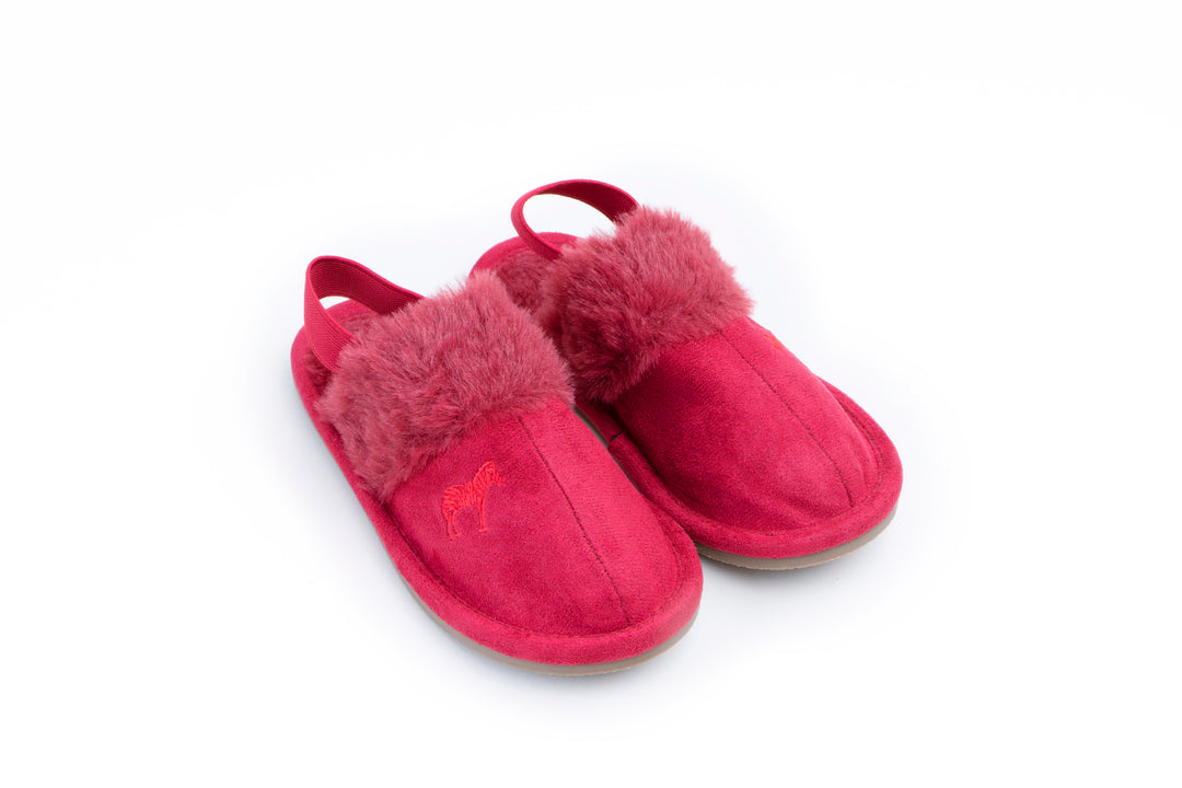 slipper plush hard sole with elastic