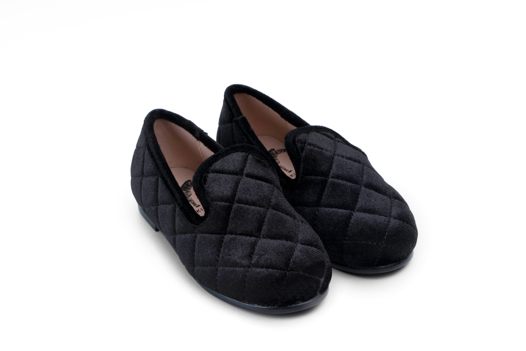 shoes quilted velvet loafer hard sole