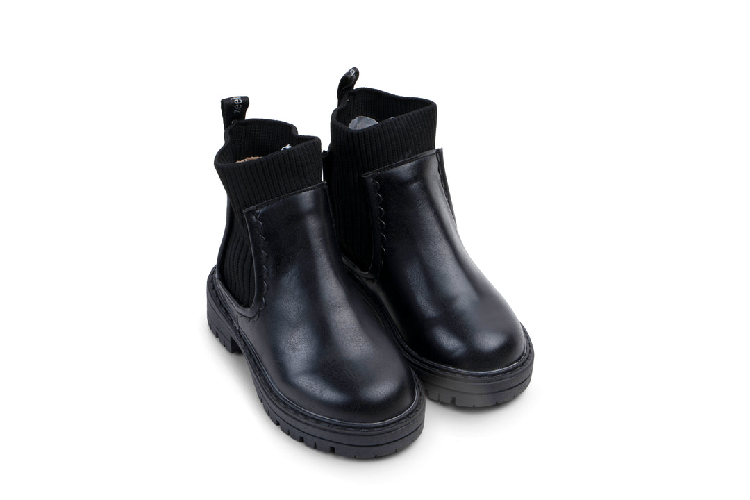 shoes ribbed boot hard sole