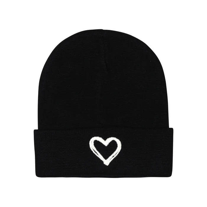 hat chain heart cuff beanie