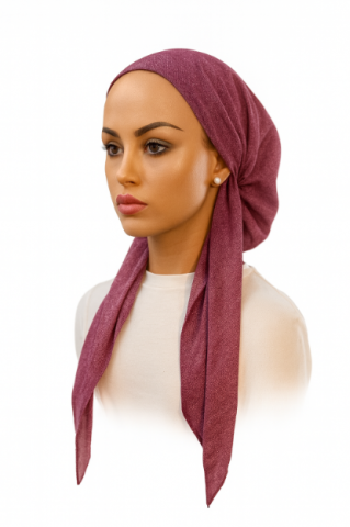 headscarf open linen look print