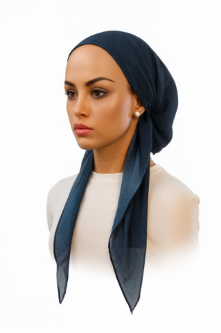 headscarf open linen look print