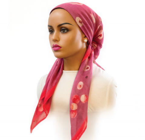 headscarf closed blush bloom