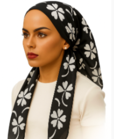 headscarf closed rosette lune
