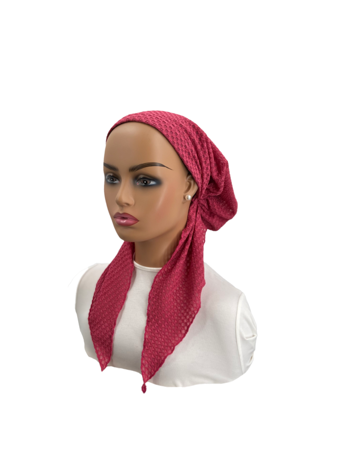 headscarf sheer waffleknit