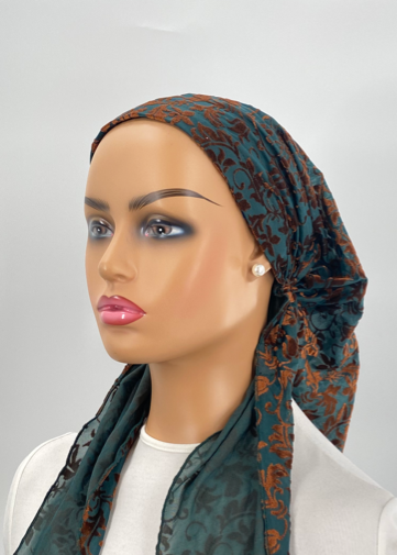 headscarf flocked fleur