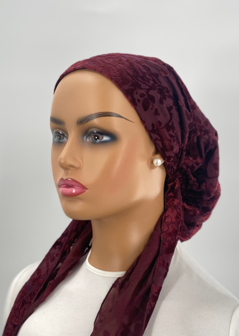 headscarf velour fleur