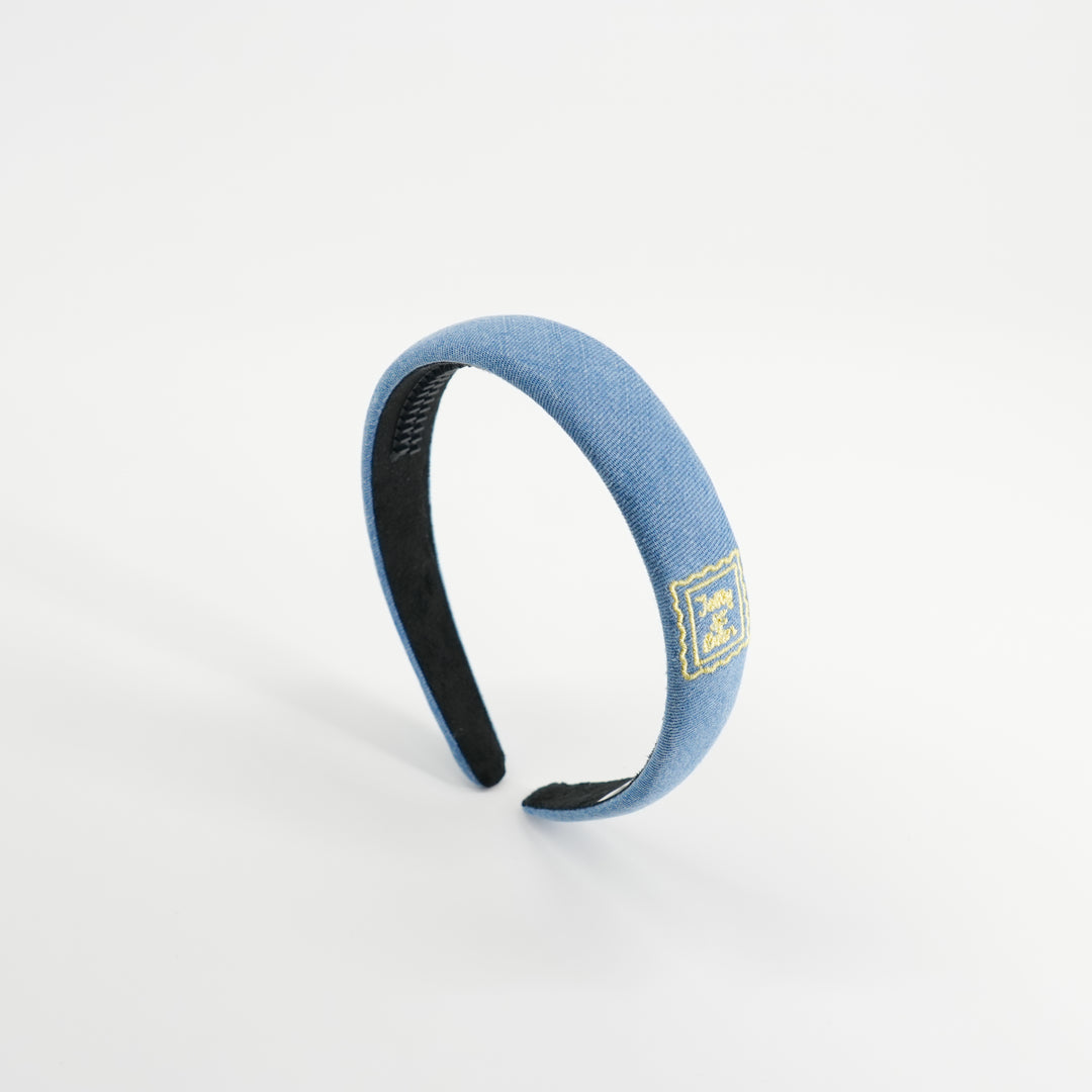 headband denim stamp narrow