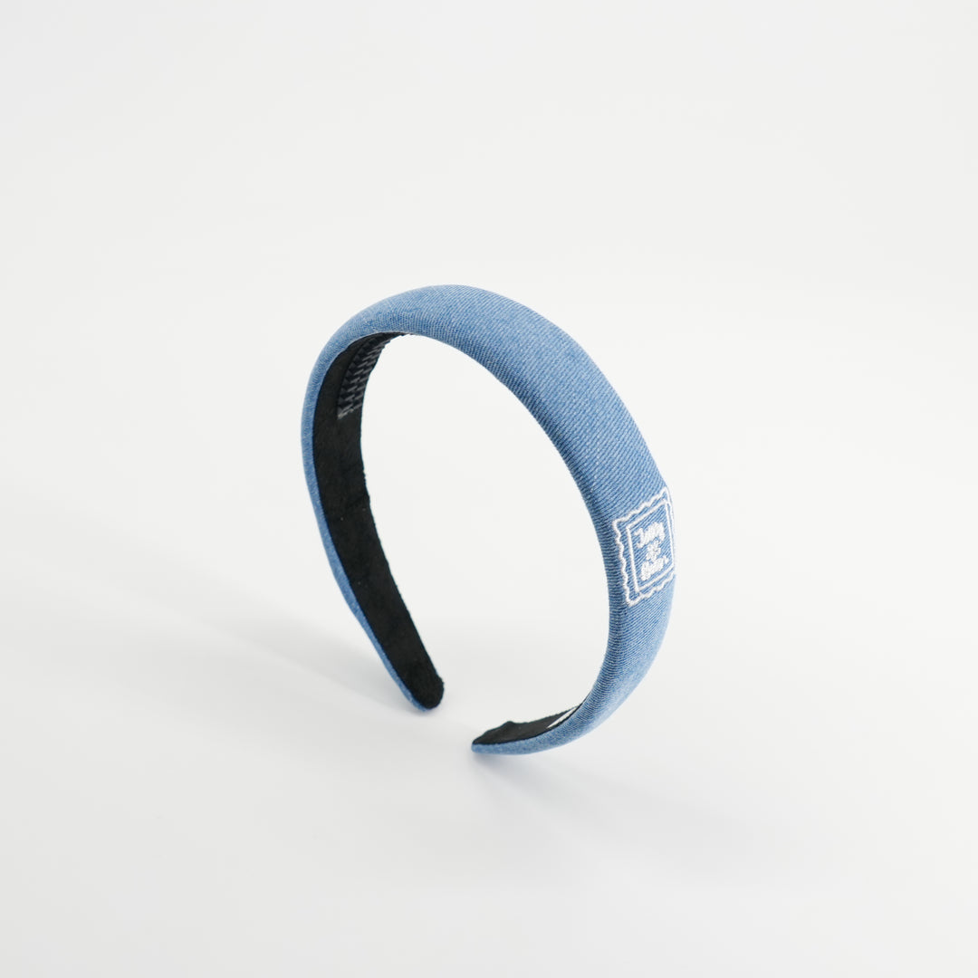 headband denim stamp narrow