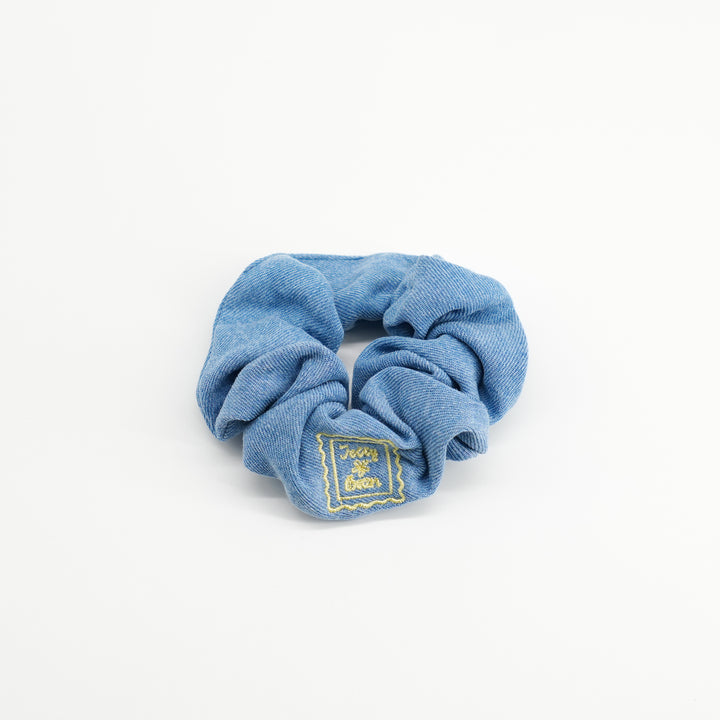 pony scrunchie denim stamp