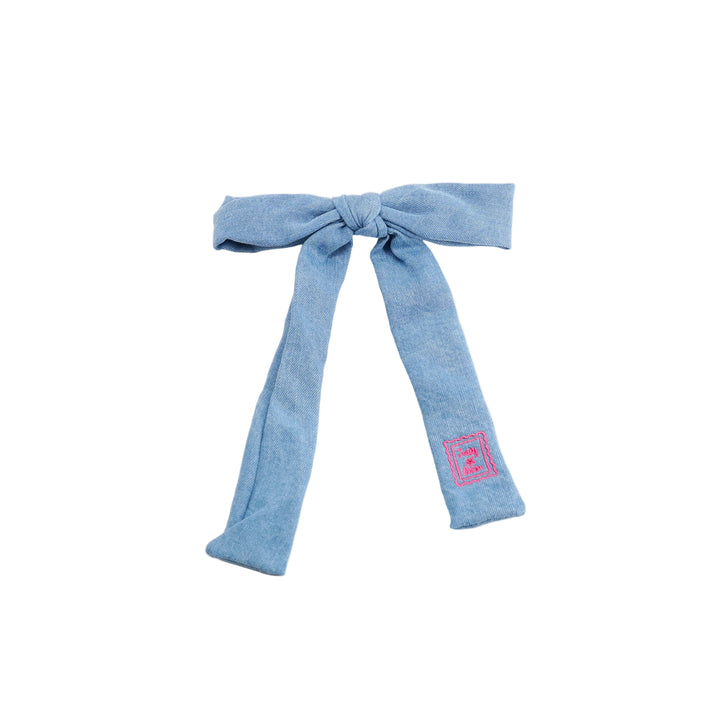 clip denim stamp bow