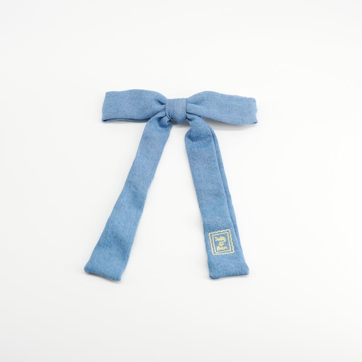clip denim stamp bow