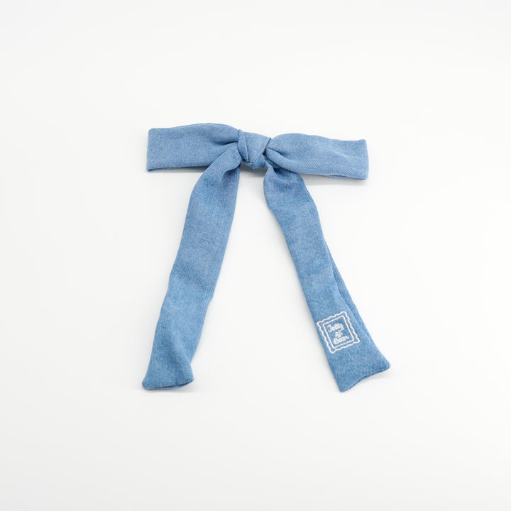 clip denim stamp bow